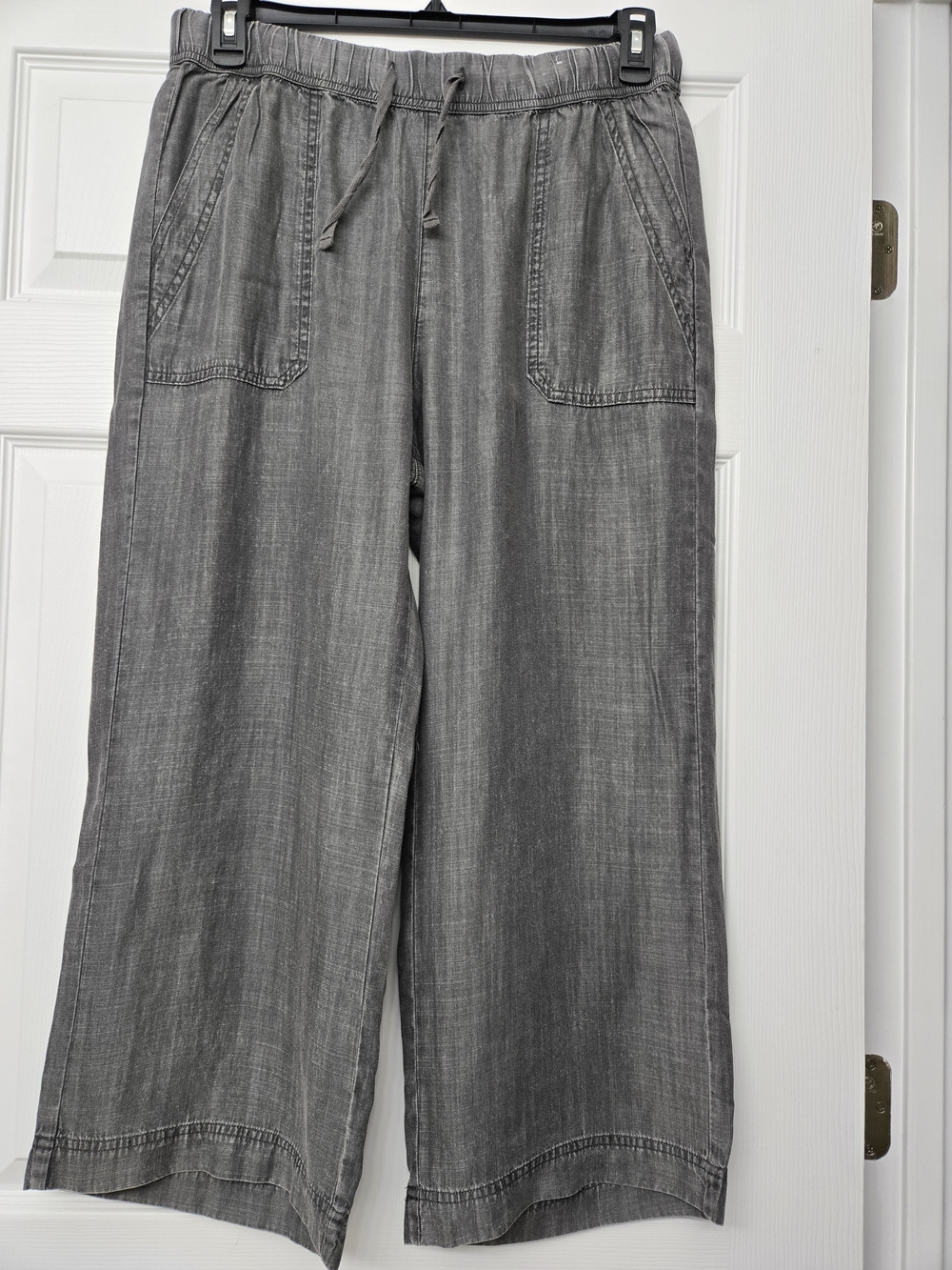 Women's Grey Wide-Leg Drawstring Pants